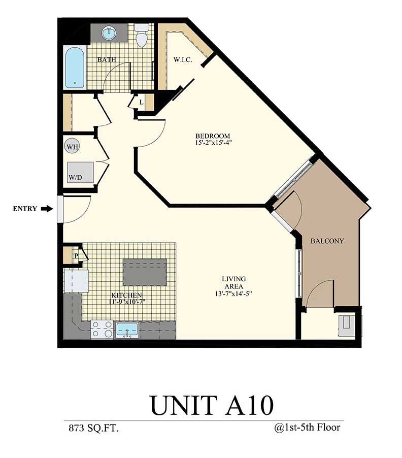 Willow Grove apartment unit A10 at The Station at Willow Grove with balcony and 873 sq. ft. 