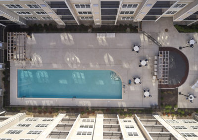 Ariel view of the swimming pool at The Station at Willow Grove 